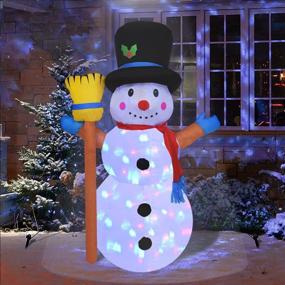img 4 attached to 🎅 Giant Inflatable Snowman with Rotating LED Lights – 4.4FT Christmas Yard Decoration for Outdoor, Garden, and Lawn