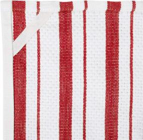 img 2 attached to ⛓️ COTTON CRAFT - Set of 4 - Red Basket Weave Kitchen Towels - 100% Cotton - Oversized 20x30 - Modern Clean Striped Pattern - Convenient Hanging Loop