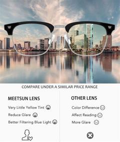 img 2 attached to 👓 MEETSUN 2-Pack Blue Light Blocking Glasses: Anti Eyestrain, Computer Game & UV400 Protection for Women/Men