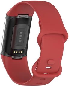 img 1 attached to Ремешок Vorchit, совместимый с Fitbit Charge 5, мягкий силиконовый ремешок для часов, сменные регулируемые браслеты для трекера активности Charge 5 (маленький