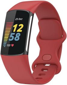 img 2 attached to Ремешок Vorchit, совместимый с Fitbit Charge 5, мягкий силиконовый ремешок для часов, сменные регулируемые браслеты для трекера активности Charge 5 (маленький