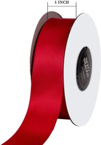 img 1 attached to 🎀 NOYI TRAXD 20 Yards Red 1 inch Double Faced Polyester Satin Ribbon: Ideal for Crafts, Weddings, Gift Wrapping, Bow Making, and More!