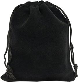 img 3 attached to 🎒 50pcs Ankirol Velvet Drawstring Bags Jewelry Pouches (Black, 4x6 inches)