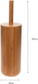 img 2 attached to 🎋 Bath Bliss Rounded Bamboo Collection Set: Toilet Brush & Accessories for Bathroom Décor, Tall Design