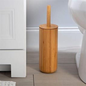 img 1 attached to 🎋 Bath Bliss Rounded Bamboo Collection Set: Toilet Brush & Accessories for Bathroom Décor, Tall Design