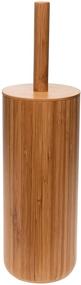 img 4 attached to 🎋 Bath Bliss Rounded Bamboo Collection Set: Toilet Brush & Accessories for Bathroom Décor, Tall Design