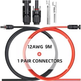 img 3 attached to 🔌 9Meters 12AWG Solar Extension Cable with Male and Female Connectors + Extra Connectors and Solar Connector Pins for Solar Panel (9M Red + 9M Black)