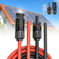 🔌 9meters 12awg solar extension cable with male and female connectors + extra connectors and solar connector pins for solar panel (9m red + 9m black) logo