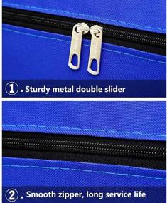 img 2 attached to 👜 Evealyn Large Moving Storage Bags - Ultra Durable Waterproof Travel Luggage Bags with Zippers, Ideal for Reusable Shopping, College Carrying, Home Storage Packing - 2 Pack (Blue)