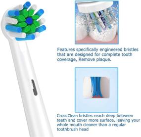 img 2 attached to 🪥 Braun Oral b Replacement Brush Heads, Compatible with Cross Action Pro 1000/9600/5000/3000/1500/Genius and Smart Electric Toothbrush, Pack of 12