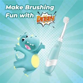 img 3 attached to 🦖 Papablic Debby Baby Sonic Electric Toothbrush: Cute Dino Covers for Effective Baby Oral Care (Ages 1-3)