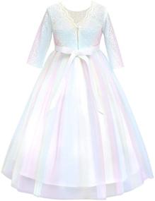 img 3 attached to 🌈 Stylish Rainbow Princess Dresses for Bridesmaids, Communion and Birthday Girls' Clothing