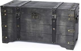 img 4 attached to Vintiquewise QI003332 Storage Trunk Black