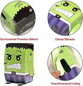 img 3 attached to Halloween Favor Boxes: 24 Pcs of Paper Treat or Trick Candy Box, Perfect for Halloween Party Decorations & Kids Birthday Party (3 Styles)