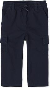 img 4 attached to 👖 Children's Place Slim Cargo Pants for Boys - Pull On Uniform
