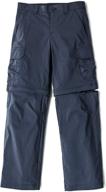 👖 cqr kids youth hiking cargo pants - upf 50+ quick dry convertible zip off outdoor camping pants logo