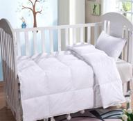 🦆 white goose down blanket comforter duvet insert for baby/toddler crib bedding - lightweight & summer-friendly | premium down proof cotton shell | white, 33x43in логотип