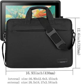 img 3 attached to Waterproof Shoulder Bag for Wacom Cintiq 16, Huion Kamvas Pro 16, and XP-Pen Artist15.6 Pro - Protective Graphics Tablet Case Bag with Artist Glove (Black)