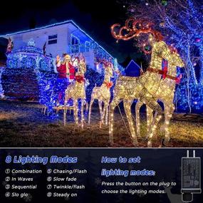 img 3 attached to Enhance Your Festive Ambience with 500 LED Outdoor Christmas Lights, 197ft Long String Light, 8 Modes, Mains Powered - Blue & White Fairy Lights for Home Garden, Yard Holiday Decorations