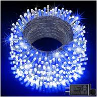 enhance your festive ambience with 500 led outdoor christmas lights, 197ft long string light, 8 modes, mains powered - blue & white fairy lights for home garden, yard holiday decorations logo