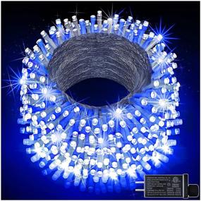 img 4 attached to Enhance Your Festive Ambience with 500 LED Outdoor Christmas Lights, 197ft Long String Light, 8 Modes, Mains Powered - Blue & White Fairy Lights for Home Garden, Yard Holiday Decorations