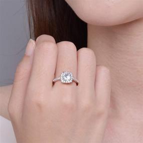 img 1 attached to 💍 CZ Ring Solitaire Crystal Women's Engagement Rings Cubic Zirconia Wedding Band - Elegant Gift for Special Occasions