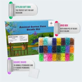 img 2 attached to 🐾 Fuse Beads Perler Beads Kit Animal Series La Ban Collection - 8,000 pcs, 32 Colors, Ideal Gift for Ages 5-12