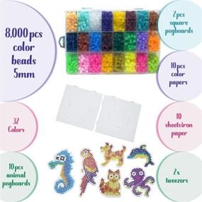 img 3 attached to 🐾 Fuse Beads Perler Beads Kit Animal Series La Ban Collection - 8,000 pcs, 32 Colors, Ideal Gift for Ages 5-12