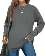 👚 soft solid color long sleeve crewneck women's sweatshirts - fashionable tops logo