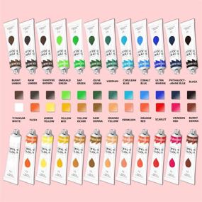 img 3 attached to 🎨 Topsics 39-in-1 Acrylic Paint Set: Non-Toxic Watercolor Kit for Kids/Adults - 24 Colors (12ml/0.4oz) - Ideal for Canvas, Wood, Fabric, Leather Painting