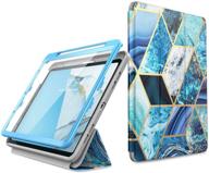 🌊 i-blason cosmo case for ipad air 4 10.9 (2020): full-body trifold with built-in screen protector, ocean design, pencil holder, auto sleep/wake. logo