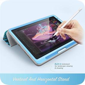 img 3 attached to 🌊 I-Blason Cosmo Case for iPad Air 4 10.9 (2020): Full-Body Trifold with Built-in Screen Protector, Ocean Design, Pencil Holder, Auto Sleep/Wake.