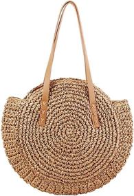 img 2 attached to 🏖️ Beach Chic: Handwoven Round Straw Bag for Women - Stylish Summer Shoulder Crossbody Purse