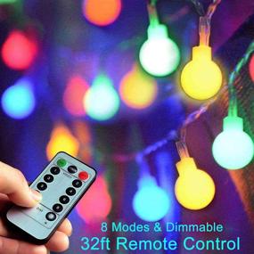 img 2 attached to 🔋 Battery Operated USB 2 in 1 String Lights: 40ft 100 LED Globe Lights with Timer, Memory Function, 8 Modes – Ideal for Christmas, Patio, Party, Indoor/Outdoor, Bedroom (Multicolor)