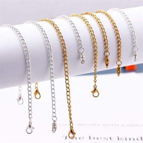 img 3 attached to 📿 Набор удлинителей для ожерелий и браслетов Tiparts из 8 штук с карабинами-крючками в золотом и серебряном цвете, длина: 6", 4", 3", 2