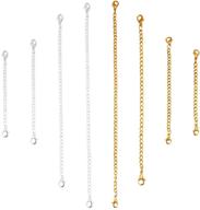 📿 набор удлинителей для ожерелий и браслетов tiparts из 8 штук с карабинами-крючками в золотом и серебряном цвете, длина: 6", 4", 3", 2 логотип