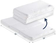 🛏️ tri-fold pack n play mattress pad: firm & soft sides for babies and toddlers, portable foldable playard mattress with carry case logo