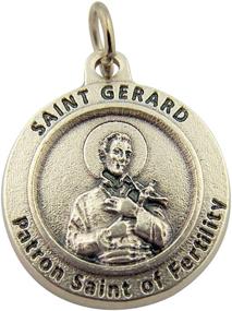 img 1 attached to 📿 Stylish 3/4 Inch Silver Toned Base Catholic Medal Pendant with Patron Saint Design
