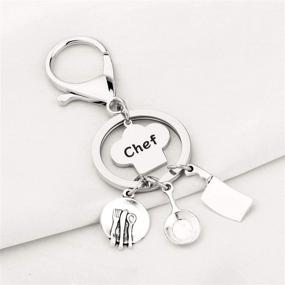 img 2 attached to KUIYAI Chef Bracelet and Keychain Set with Cooking Charms - Perfect Culinary Graduation Gift