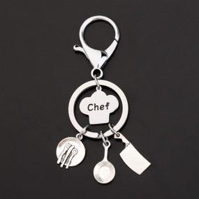 img 1 attached to KUIYAI Chef Bracelet and Keychain Set with Cooking Charms - Perfect Culinary Graduation Gift