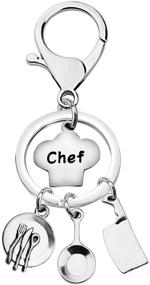 img 4 attached to KUIYAI Chef Bracelet and Keychain Set with Cooking Charms - Perfect Culinary Graduation Gift