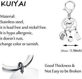 img 3 attached to KUIYAI Chef Bracelet and Keychain Set with Cooking Charms - Perfect Culinary Graduation Gift