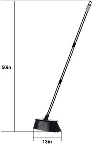 img 3 attached to 🧹 Adjustable Long Handle Push Broom - Easy Assembly, Indoor Outdoor Cleaning for Deck, Patio, Garage, Driveway, Garden - 1 Pack, Black