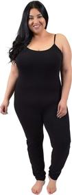 img 1 attached to 🐱 Ultimate Comfort: Women's Ankle Length Camisole Catsuit Unitard by Stretch Is Comfort