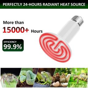 img 2 attached to Makmzoon Ceramic Heat Emitter 100W - Reptile Heat Lamp Bulb for Chicken Coop, Reptile Brooder, and More - 2 Pack