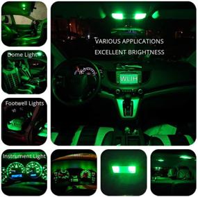img 3 attached to WLJH Green 194 Led Lights Car Dashboard Instrument Panel Bulbs Gauge Tach Speedometer 168 2825 T10 Led Bulb PC195 PC194 Twist Socket Dash Cluster