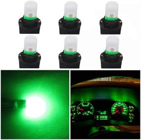 img 4 attached to 🚗 Pack of 6 WLJH Green 194 LEDs Car Dashboard Instrument Panel Bulbs Gauge Tach Speedometer 168 2825 T10 LED Bulb PC195 PC194 Twist Socket Dash Cluster