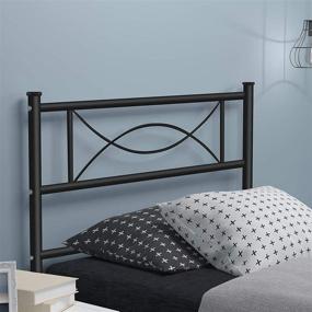 img 3 attached to 🛏️ Twin Size Metal Platform Bed Frame with Headboard and Footboard - No Box Spring Needed, Mattress Foundation Support