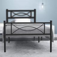 🛏️ twin size metal platform bed frame with headboard and footboard - no box spring needed, mattress foundation support logo