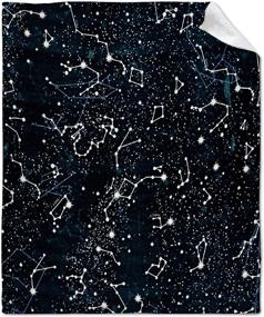 img 4 attached to 🌌 Glow in The Dark Constellation Big Blanket Throw: Cozy Microfiber for Home, Bed, Sofa, Travel, Lap Chairs, Perfect Gift for Son, Daughter, and Mom - 50"x40" Blanket for Kids